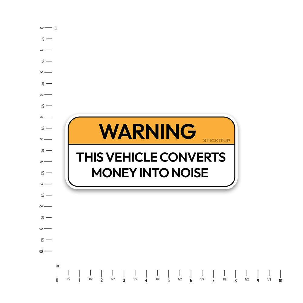 Vehicle Warning Bumper Sticker waterproof vinyl decal for laptop, bike, car & bottle