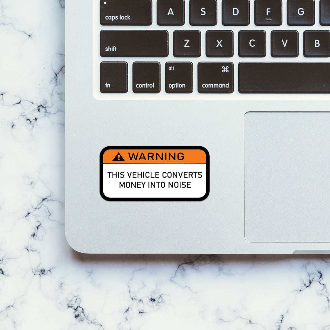 Vehicle Warning Sticker waterproof vinyl decal for laptop, bike, car & bottle