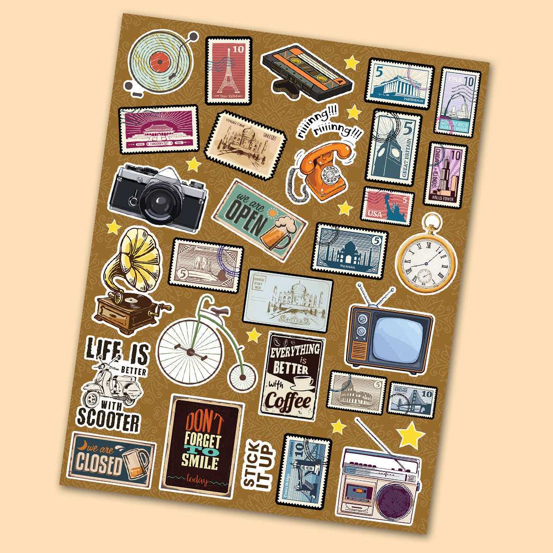 Mini Sticker Sheets Buy Vintage Mini Sticker Sheet Online | Premium Waterproof Vinyl ...