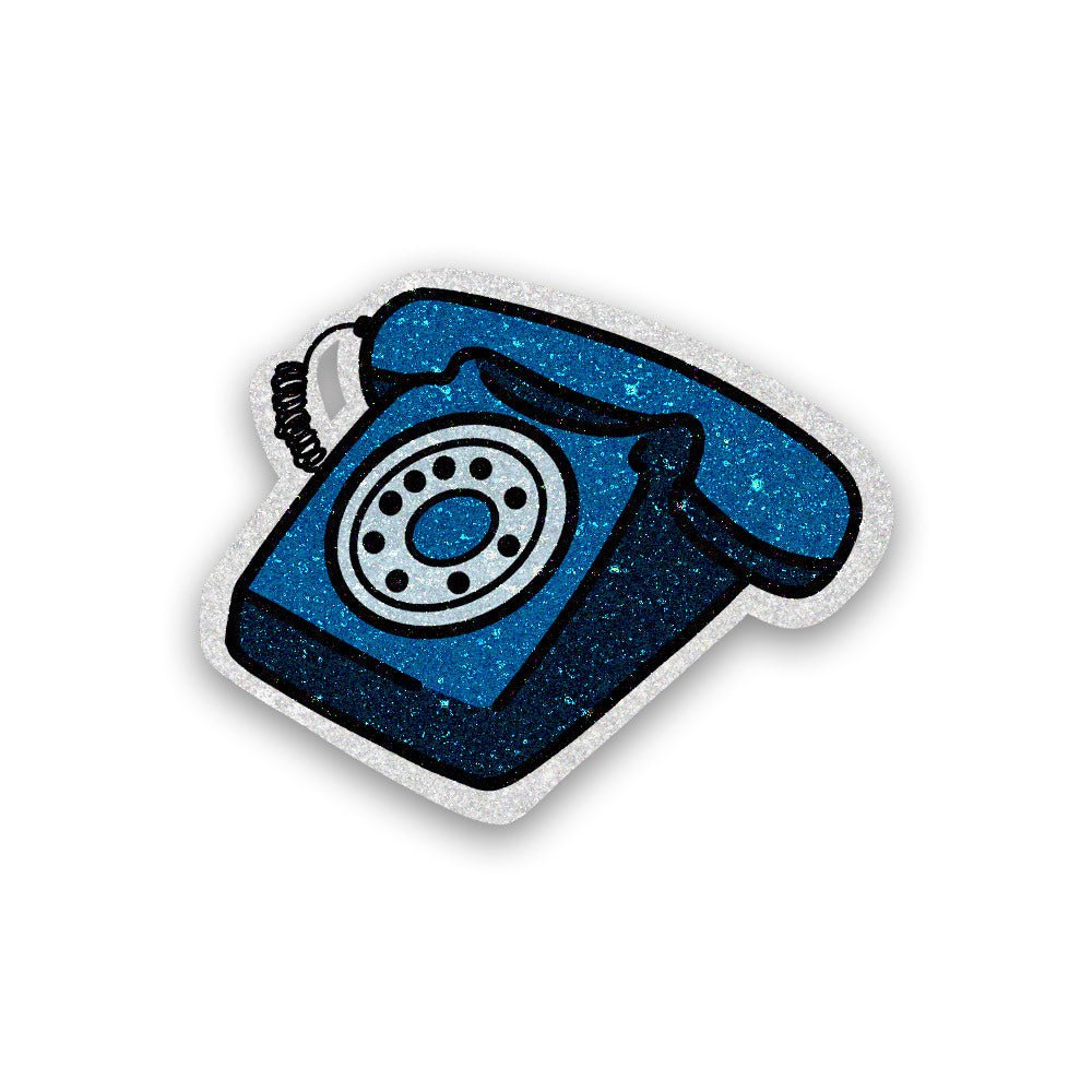 Vintage telephone Glitter Sticker waterproof vinyl decal for laptop, bike, car & bottle