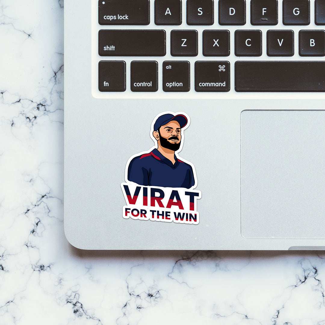 Virat For The Win Sticker waterproof vinyl decal for laptop, bike, car & bottle