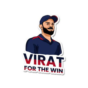 Virat For The Win Sticker waterproof vinyl decal for laptop, bike, car & bottle