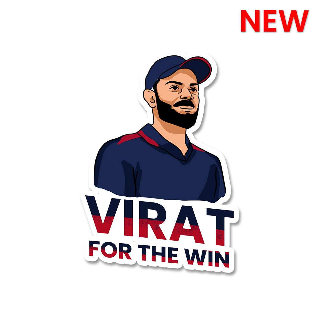 Virat For The Win Sticker waterproof vinyl decal for laptop, bike, car & bottle