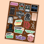 Virgo Mini Sticker Sheet waterproof vinyl decal for laptop, bike, car & bottle