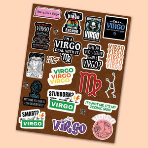 Virgo Mini Sticker Sheet waterproof vinyl decal for laptop, bike, car & bottle