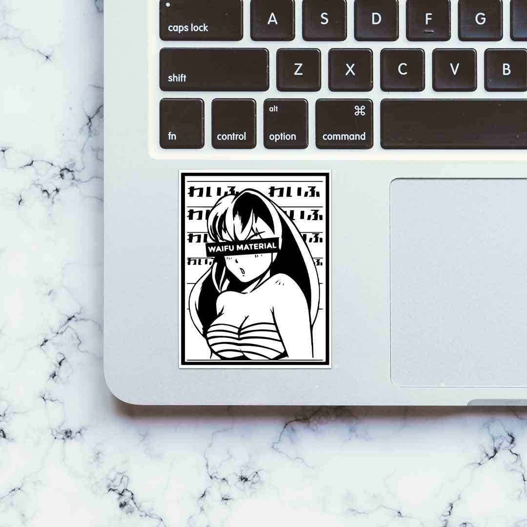 Waifu Material Sticker waterproof vinyl decal for laptop, bike, car & bottle