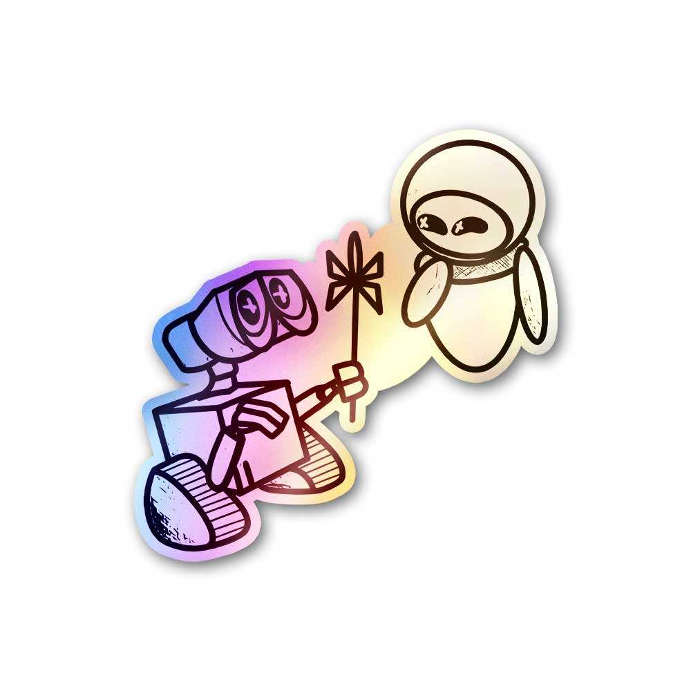 Wall - E Holographic Sticker waterproof vinyl decal for laptop, bike, car & bottle