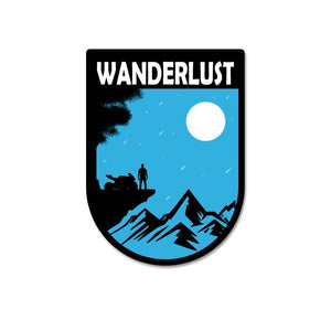 Wanderlust Sticker waterproof vinyl decal for laptop, bike, car & bottle