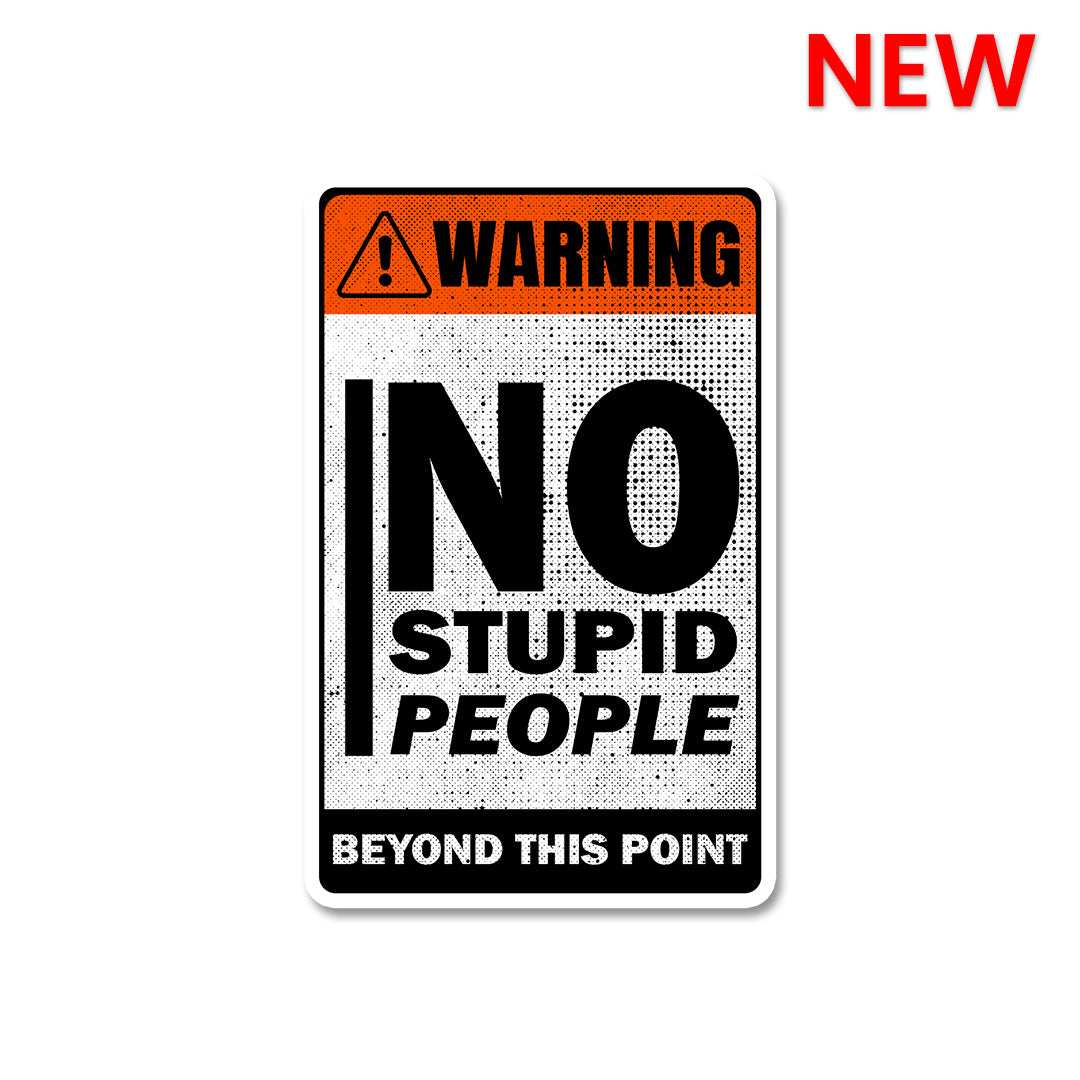 Warning Beyond This Point Sticker waterproof vinyl decal for laptop, bike, car & bottle