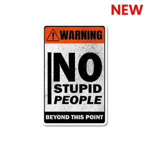 Warning Beyond This Point Sticker waterproof vinyl decal for laptop, bike, car & bottle