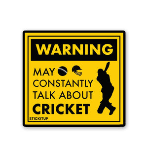 Warning Cricket Sticker waterproof vinyl decal for laptop, bike, car & bottle
