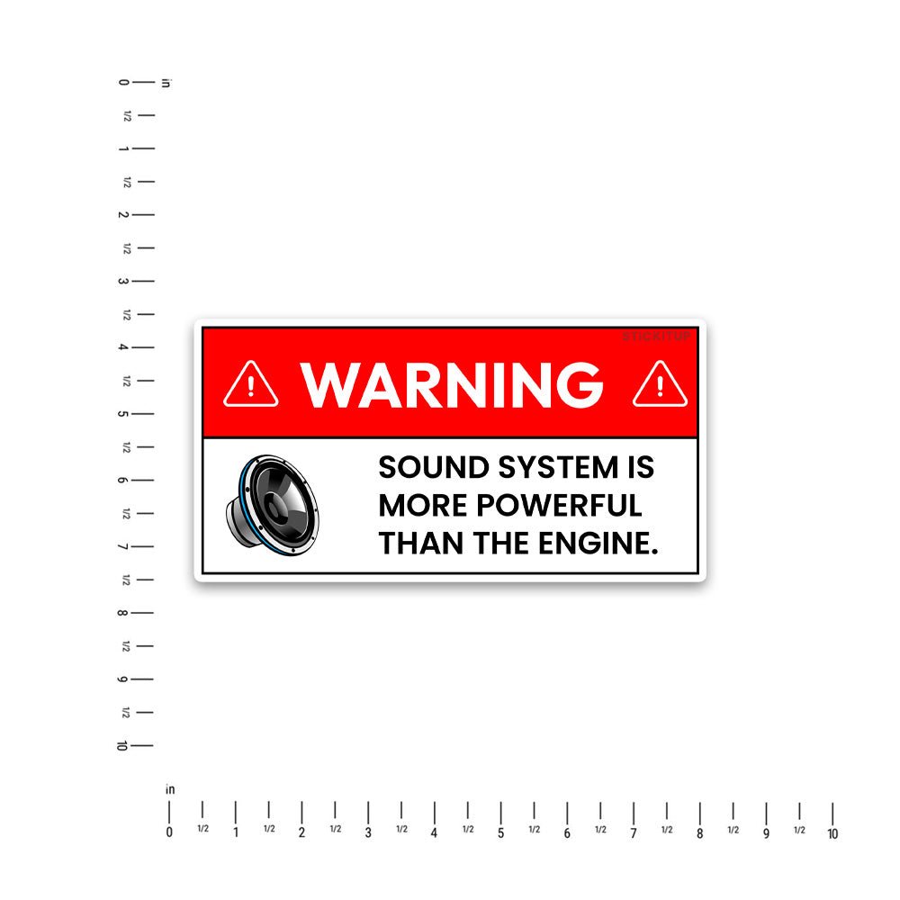 Warning Sound Bumper Sticker waterproof vinyl decal for laptop, bike, car & bottle