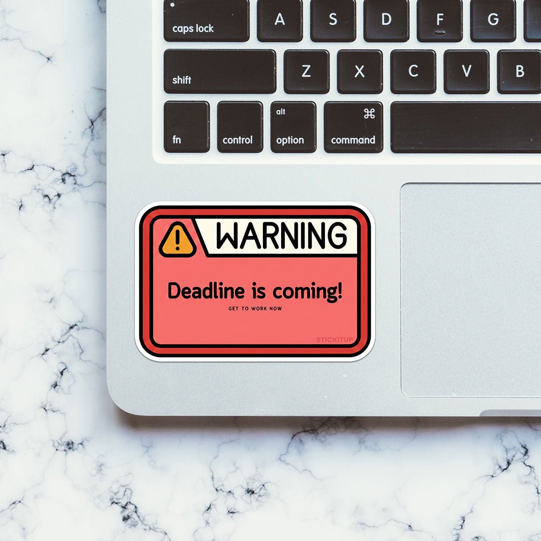 Warning Sticker waterproof vinyl decal for laptop, bike, car & bottle