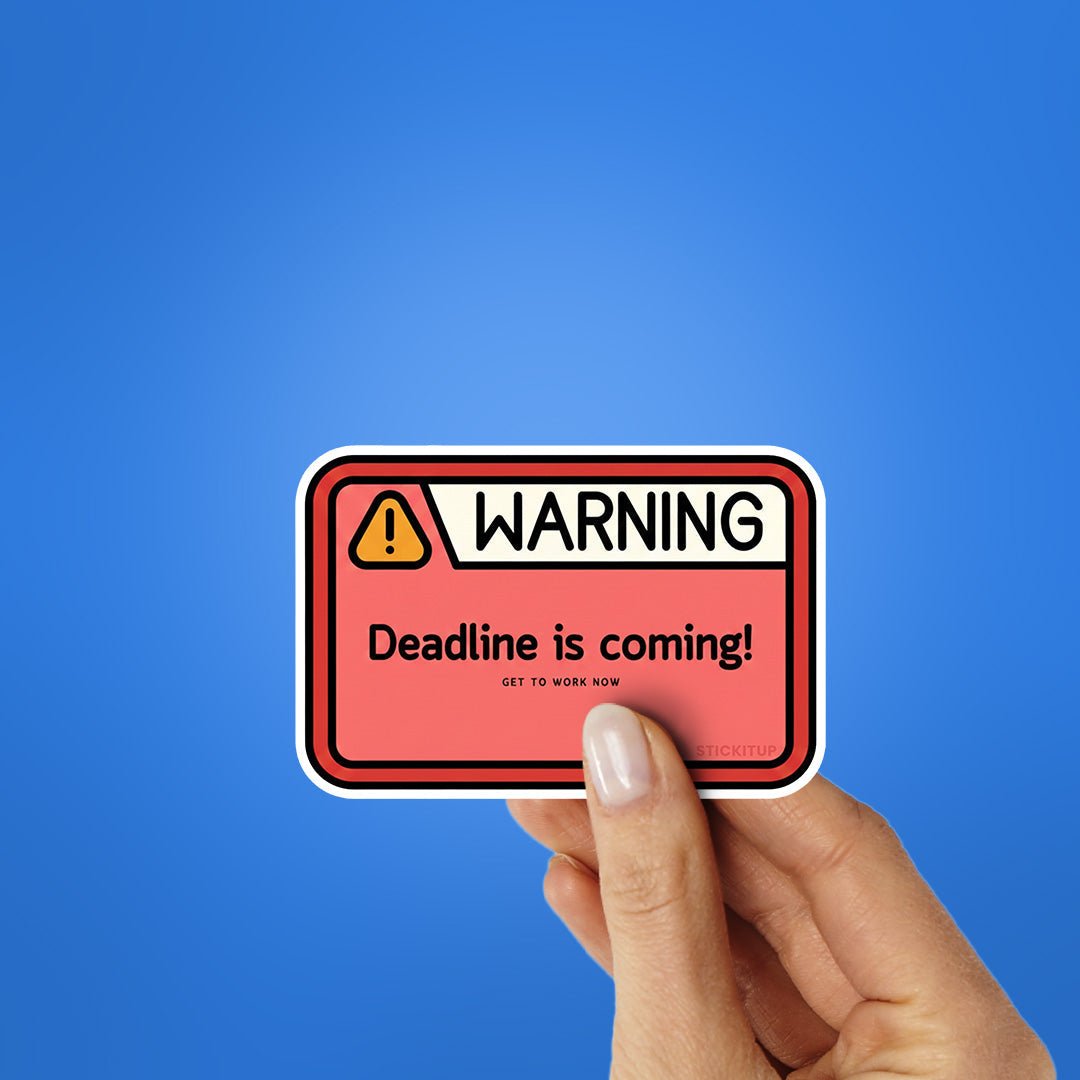 Warning Text Sticker Buy Warning Sticker Online | Premium Waterproof Vinyl | STICK IT UP