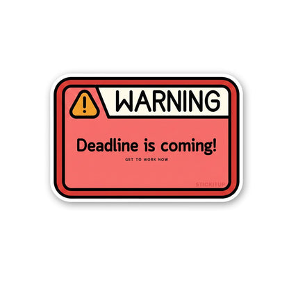 Warning Sticker waterproof vinyl decal for laptop, bike, car & bottle