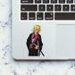 Warrior With Katana Glitter Sticker