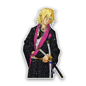 Warrior With Katana Glitter Sticker - Glitter Stickers | STICK IT UP