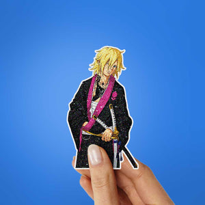 Warrior With Katana Glitter Sticker - Glitter Stickers | STICK IT UP