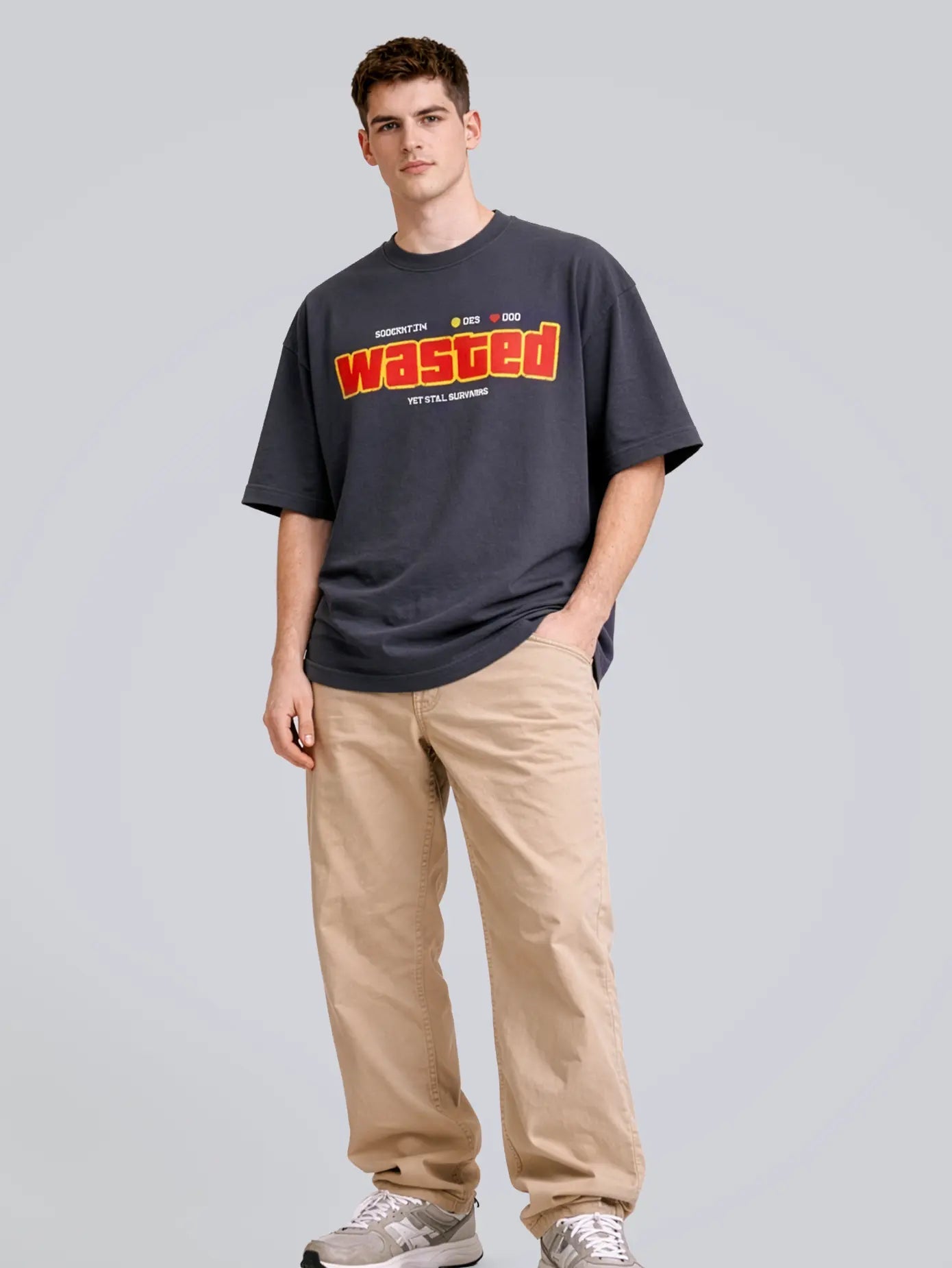 WASTED OVERSIZED T - SHIRT waterproof vinyl decal for laptop, bike, car & bottle