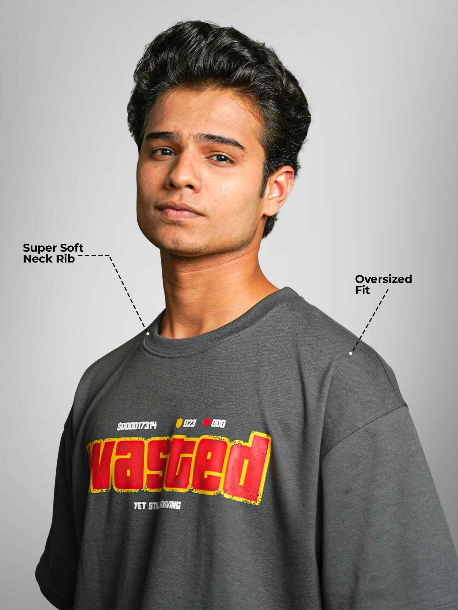 WASTED OVERSIZED T - SHIRT waterproof vinyl decal for laptop, bike, car & bottle