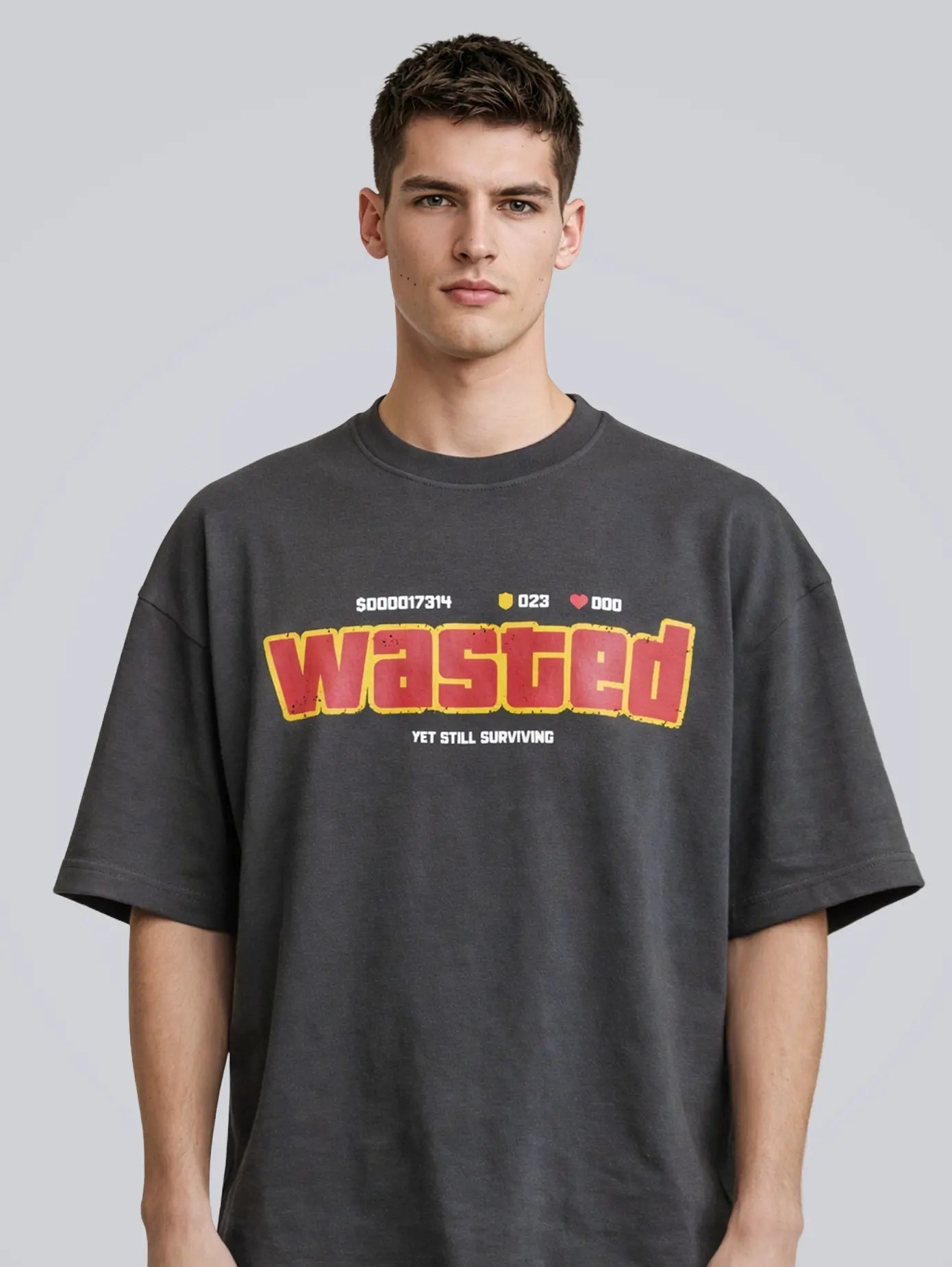 WASTED OVERSIZED T - SHIRT waterproof vinyl decal for laptop, bike, car & bottle