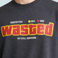 WASTED OVERSIZED T - SHIRT waterproof vinyl decal for laptop, bike, car & bottle