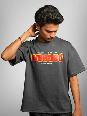 WASTED OVERSIZED T-SHIRT waterproof vinyl decal for laptop, bike, car & bottle