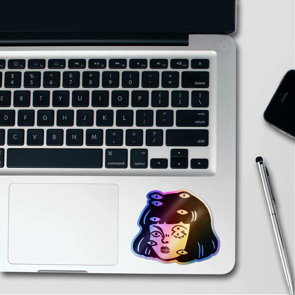 Watching You Holographic Sticker waterproof vinyl decal for laptop, bike, car & bottle