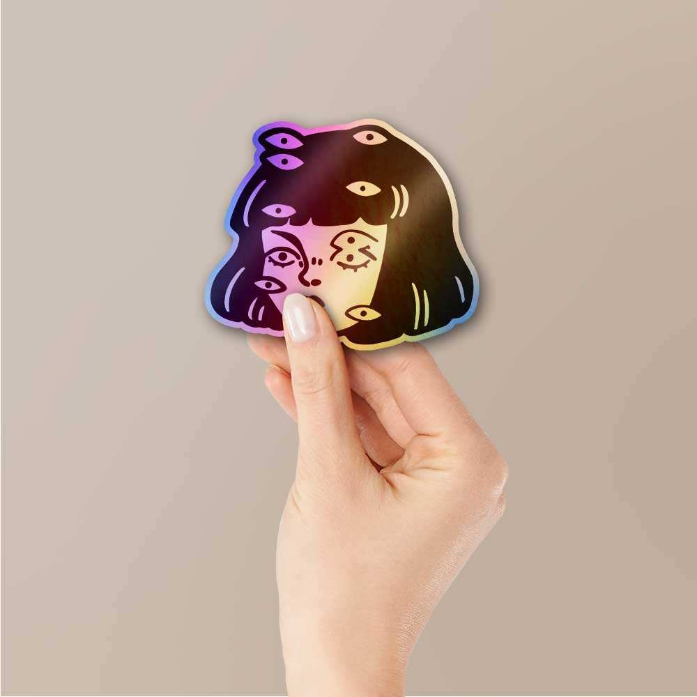 Watching You Holographic Sticker waterproof vinyl decal for laptop, bike, car & bottle