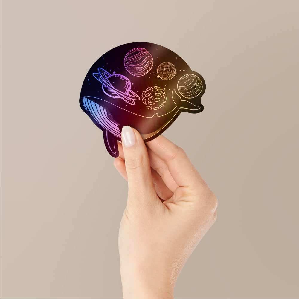 Whale Holographic Stickers waterproof vinyl decal for laptop, bike, car & bottle