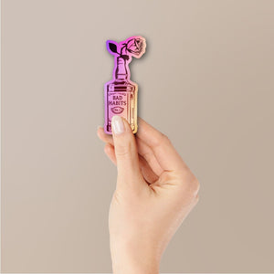 Whiskey Rose Holographic Stickers waterproof vinyl decal for laptop, bike, car & bottle