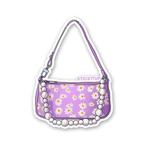 WHITE FLOWER BAG Sticker waterproof vinyl decal for laptop, bike, car & bottle