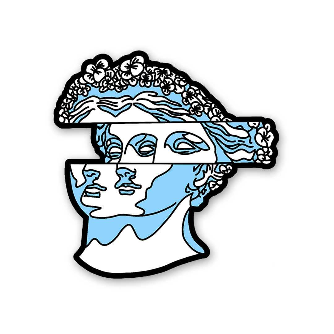 White Flower Hair Statue Sticker - STICK IT UP