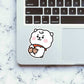 White Pookie Sticker waterproof vinyl decal for laptop, bike, car & bottle