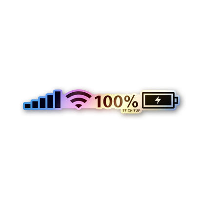 WiFi Battery 100% Holographic Stickers - Holographic stickers | STICK IT UP