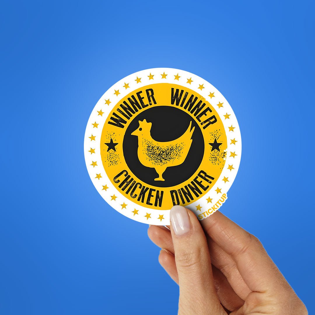 WINNER WINNER CHICKEN DINNER Sticker waterproof vinyl decal for laptop, bike, car & bottle