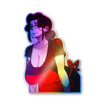 Woman Red Dress B&W Holographic Stickers - Holographic stickers | STICK IT UP