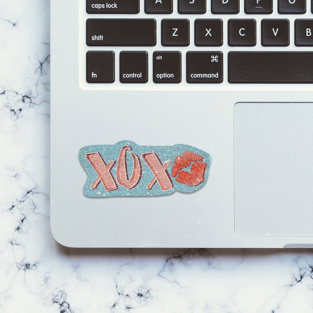 Xox Sticker Glitter Sticker waterproof vinyl decal for laptop, bike, car & bottle
