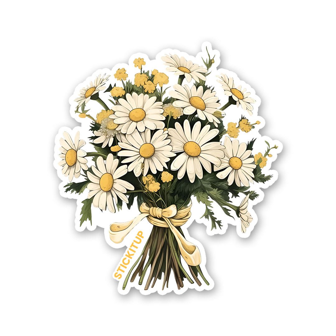 YELLOW FLOWERS Sticker waterproof vinyl decal for laptop, bike, car & bottle