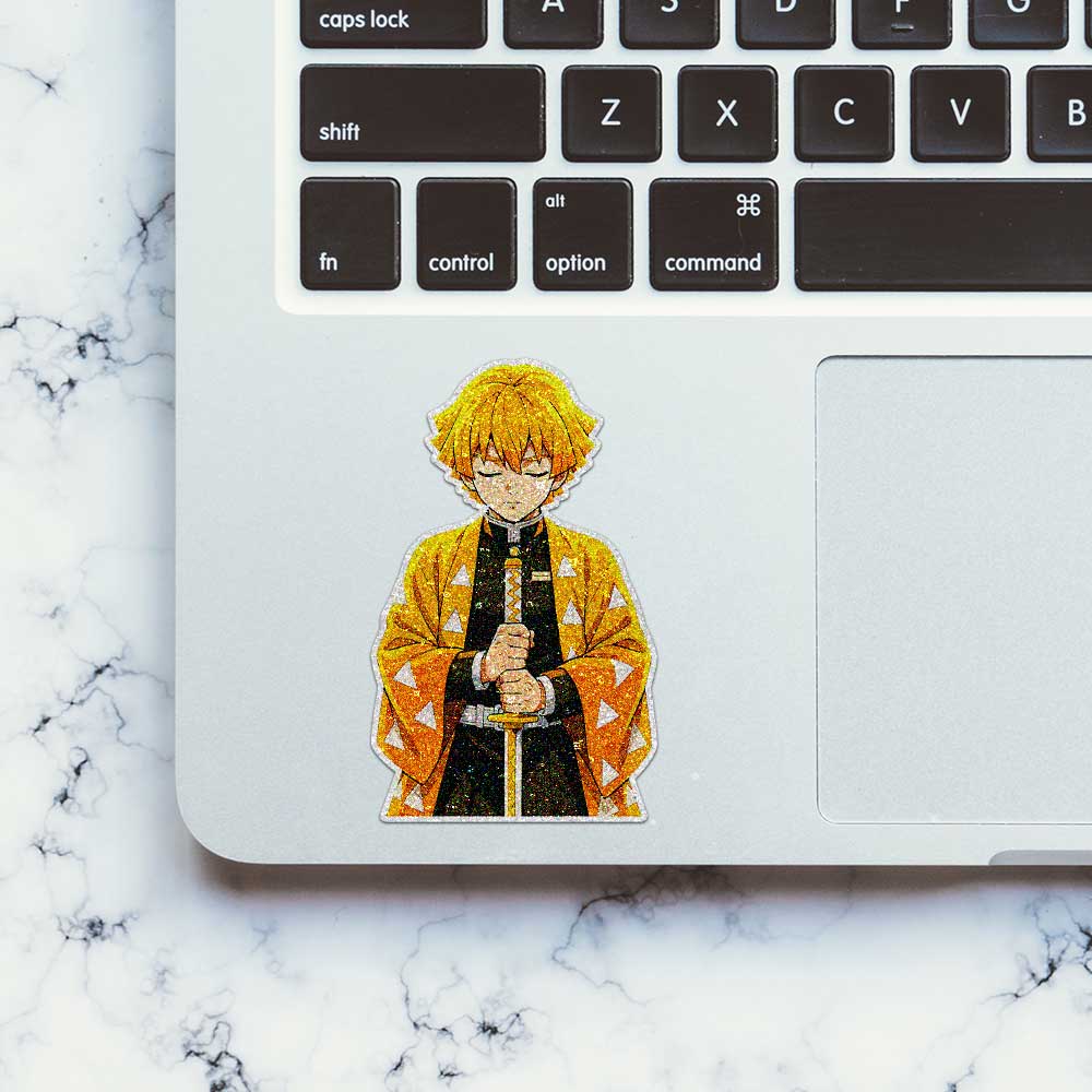 Yellow Haired Swordsman Glitter Sticker - Glitter Stickers | STICK IT UP
