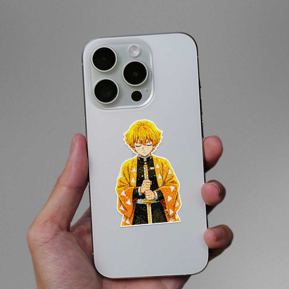 Yellow Haired Swordsman Glitter Sticker - Glitter Stickers | STICK IT UP