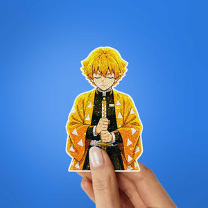 Yellow Haired Swordsman Glitter Sticker - Glitter Stickers | STICK IT UP