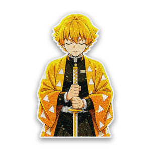 Yellow Haired Swordsman Glitter Sticker - Glitter Stickers | STICK IT UP