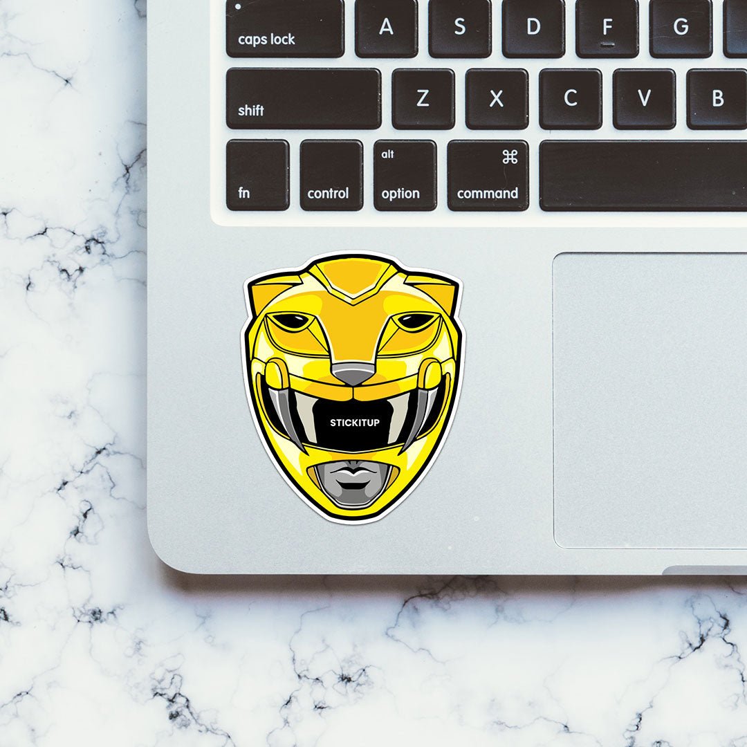 Yellow Ranger Sticker waterproof vinyl decal for laptop, bike, car & bottle