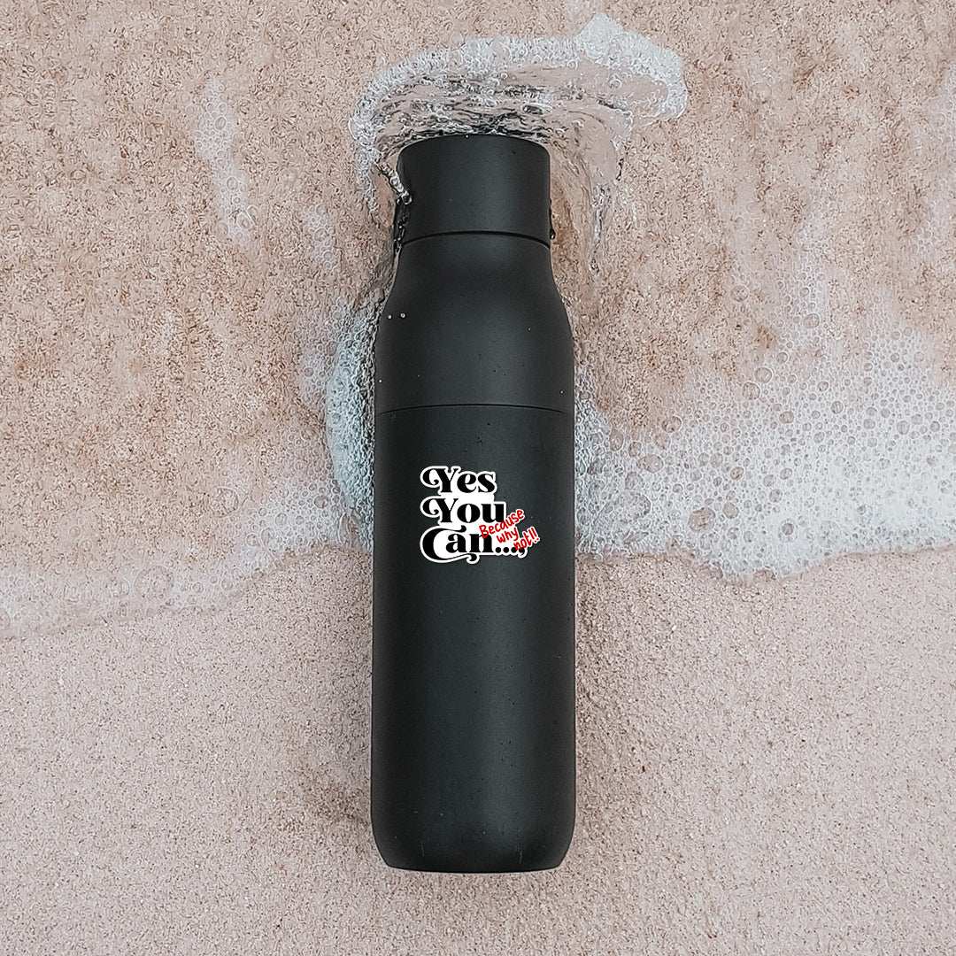 Yes you can Sticker waterproof vinyl decal for laptop, bike, car & bottle