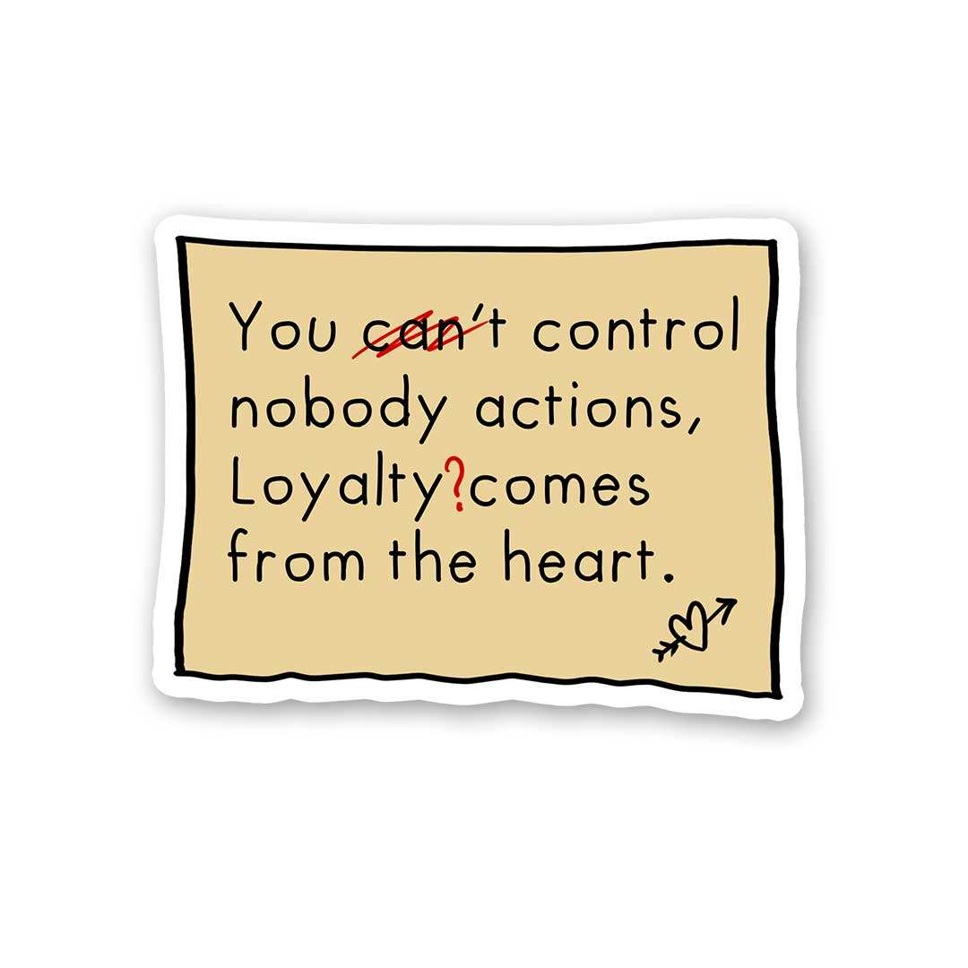 You Control Nobody Actiond Sticker waterproof vinyl decal for laptop, bike, car & bottle