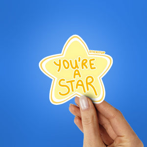 YOU'RE A STAR Sticker waterproof vinyl decal for laptop, bike, car & bottle