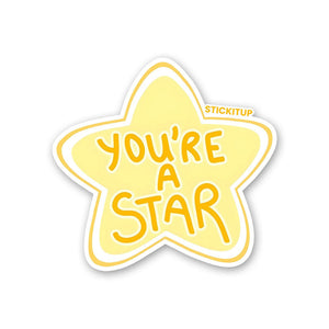 YOU'RE A STAR Sticker waterproof vinyl decal for laptop, bike, car & bottle