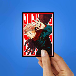 Yuji Itadori Jujutsu Kaisen Sticker waterproof vinyl decal for laptop, bike, car & bottle