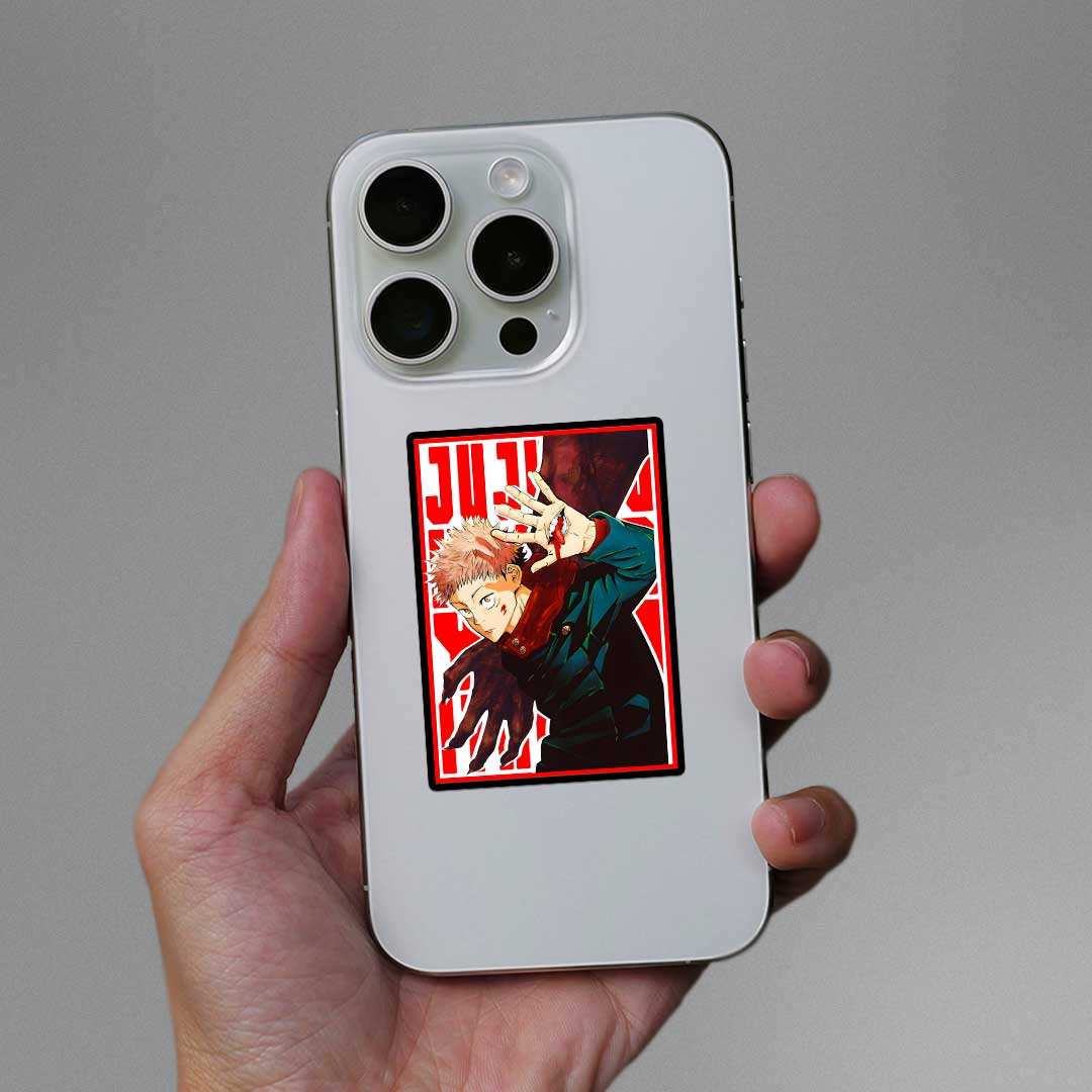Yuji Itadori Jujutsu Kaisen Sticker waterproof vinyl decal for laptop, bike, car & bottle